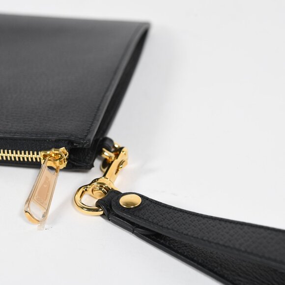 Gucci Black Leather Horsebit Wristlet Clutch with Gold Hardware - Picture 12 of 14